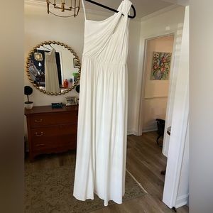 Halston White One Shoulder Gown
